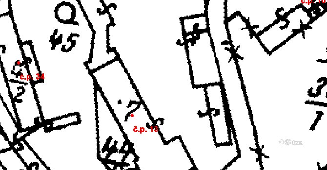 Předbořice 13, Černíny na parcele st. 7 v KÚ Předbořice, Katastrální mapa