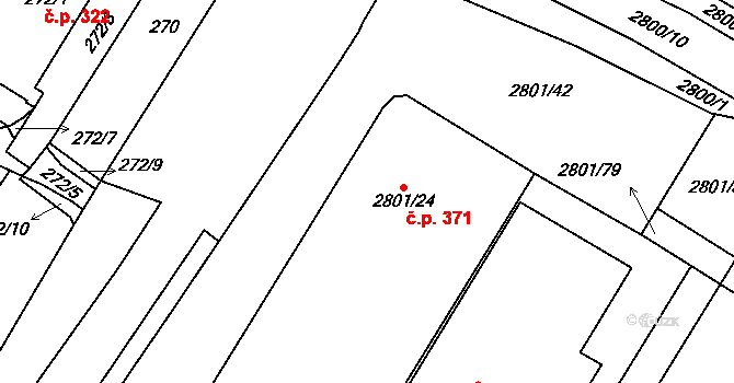Svatobořice 371, Svatobořice-Mistřín na parcele st. 2801/24 v KÚ Svatobořice, Katastrální mapa