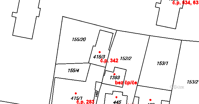 Benešov nad Ploučnicí 342 na parcele st. 415/3 v KÚ Benešov nad Ploučnicí, Katastrální mapa