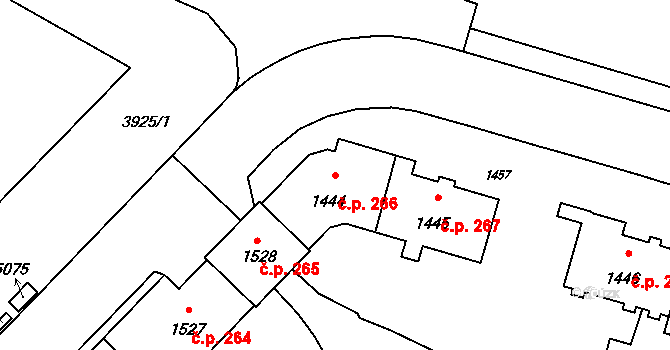 Město 266, Havířov na parcele st. 1444 v KÚ Havířov-město, Katastrální mapa