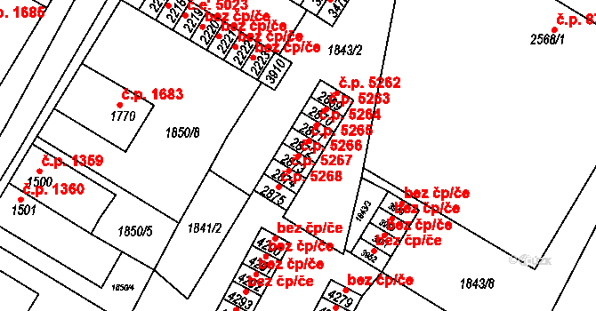 Česká Třebová 5552 na parcele st. 2873 v KÚ Česká Třebová, Katastrální mapa