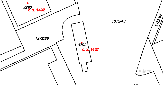 Vrchlabí 1527 na parcele st. 3792 v KÚ Vrchlabí, Katastrální mapa