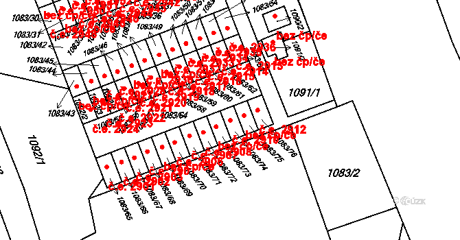 Třebovice 2910, Ostrava na parcele st. 1083/74 v KÚ Třebovice ve Slezsku, Katastrální mapa