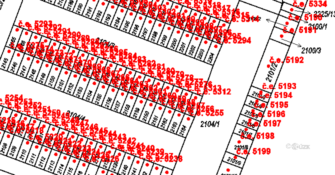 Kadaň 5277 na parcele st. 2181 v KÚ Kadaň, Katastrální mapa