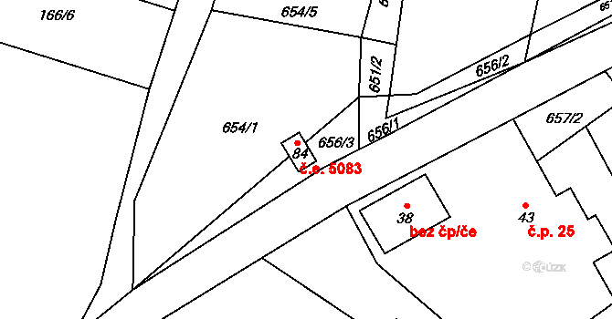 Popice 5083, Jihlava na parcele st. 84 v KÚ Popice u Jihlavy, Katastrální mapa
