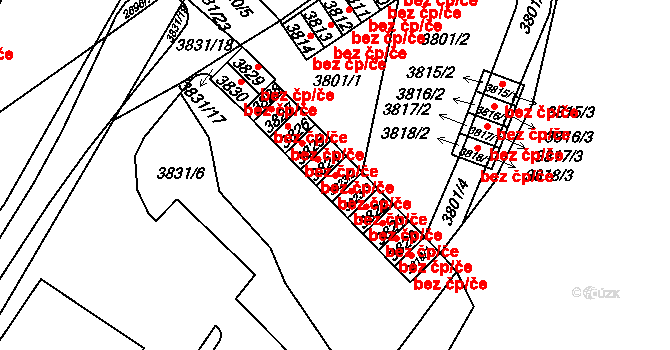 Chomutov 39088413 na parcele st. 3823/2 v KÚ Chomutov I, Katastrální mapa