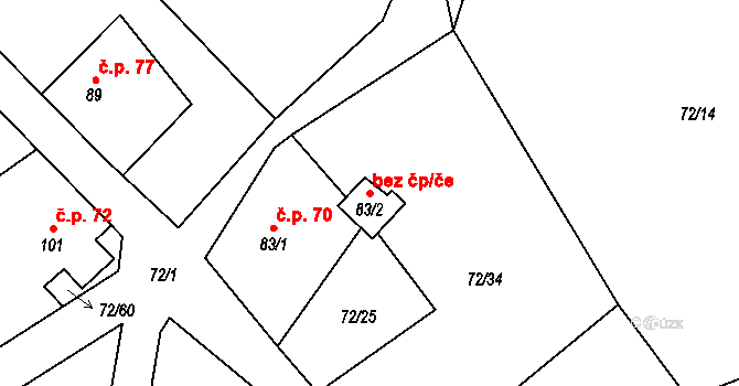 Vacov 39922413 na parcele st. 83/2 v KÚ Benešova Hora, Katastrální mapa