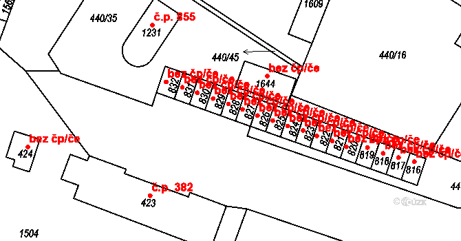 Kostelec nad Labem 43543413 na parcele st. 828 v KÚ Kostelec nad Labem, Katastrální mapa