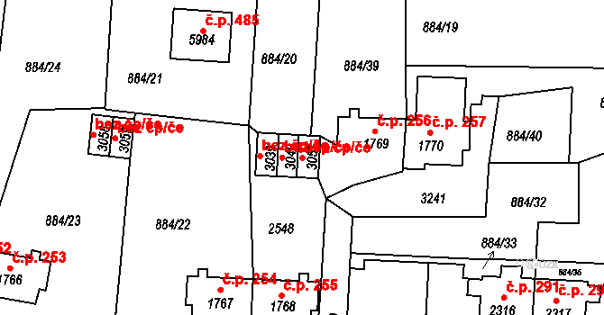 Trutnov 45018413 na parcele st. 3057 v KÚ Trutnov, Katastrální mapa