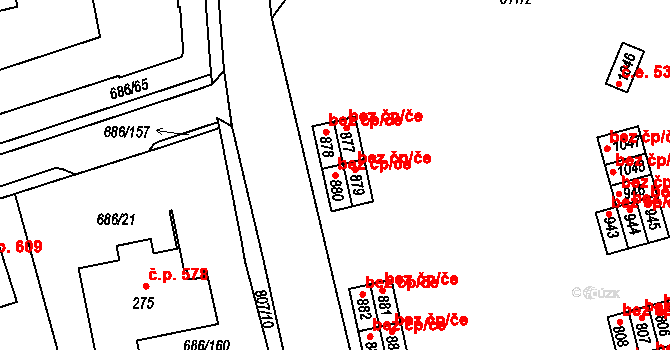 Česká Třebová 45435413 na parcele st. 880 v KÚ Parník, Katastrální mapa