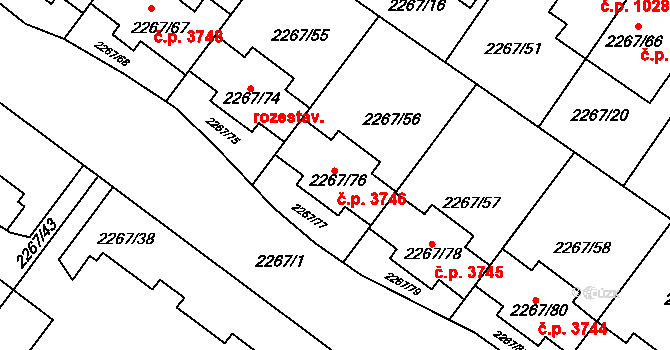 Znojmo 3746 na parcele st. 2267/76 v KÚ Znojmo-město, Katastrální mapa