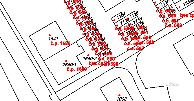 Tišnov 599 na parcele st. 1123 v KÚ Tišnov, Katastrální mapa