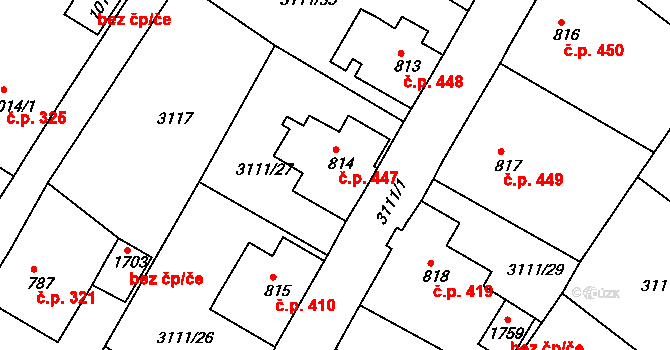 Cvikov II 447, Cvikov na parcele st. 814 v KÚ Cvikov, Katastrální mapa