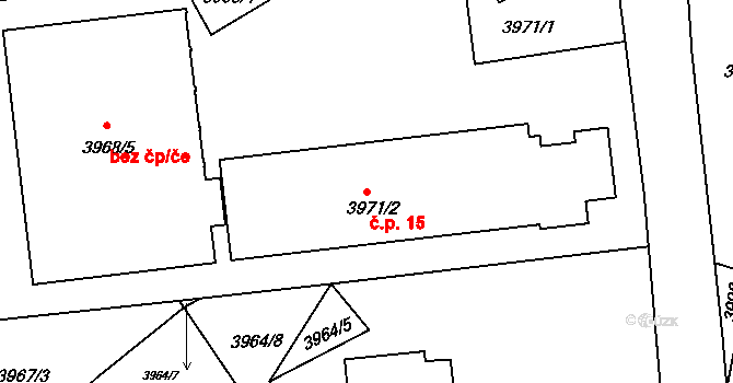 Podmoklice 15, Semily na parcele st. 3971/2 v KÚ Semily, Katastrální mapa