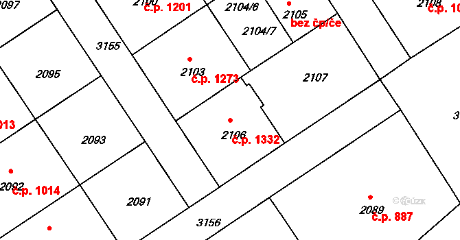 Nusle 1332, Praha na parcele st. 2106 v KÚ Nusle, Katastrální mapa