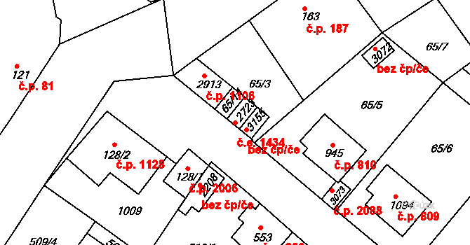 Sezimovo Ústí 1434 na parcele st. 2723 v KÚ Sezimovo Ústí, Katastrální mapa