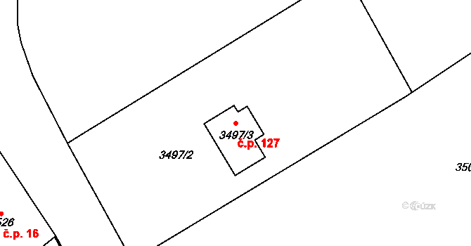 Heřmanice 127, Nová Paka na parcele st. 3497/3 v KÚ Heřmanice u Nové Paky, Katastrální mapa