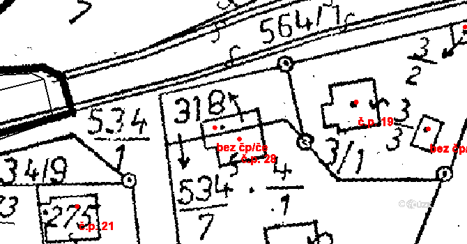 Černíny 38252414 na parcele st. 318 v KÚ Černíny, Katastrální mapa
