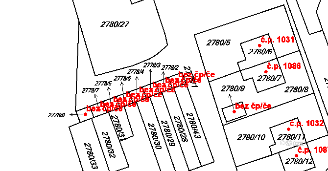 Krnov 43181414 na parcele st. 2778/2 v KÚ Opavské Předměstí, Katastrální mapa