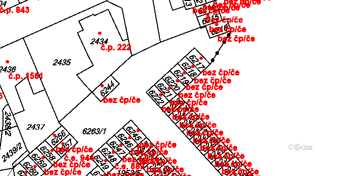 Kladno 44367414 na parcele st. 6221 v KÚ Kročehlavy, Katastrální mapa