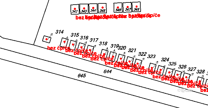 Roudná 47434414 na parcele st. 319 v KÚ Roudná nad Lužnicí, Katastrální mapa