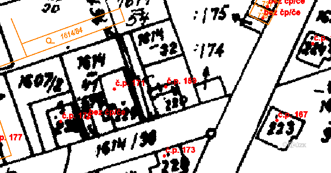 Trhová Kamenice 159 na parcele st. 220 v KÚ Trhová Kamenice, Katastrální mapa