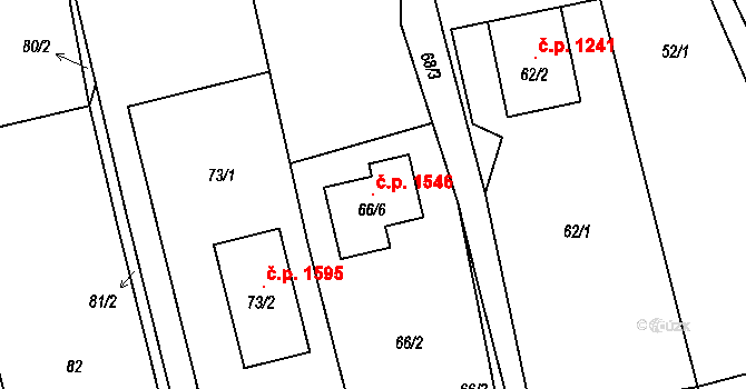 Kylešovice 1546, Opava na parcele st. 66/6 v KÚ Kylešovice, Katastrální mapa