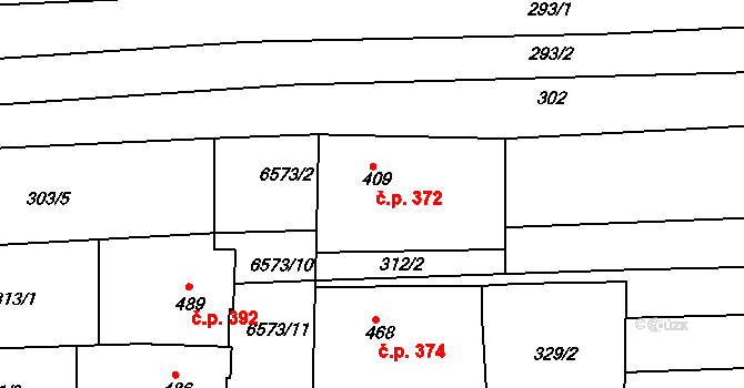 Archlebov 372 na parcele st. 409 v KÚ Archlebov, Katastrální mapa