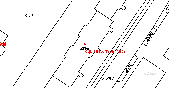 Šumperk 1935,1936,1937 na parcele st. 3268 v KÚ Šumperk, Katastrální mapa