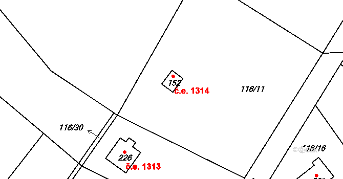 Ládví 1314, Kamenice na parcele st. 1339 v KÚ Ládví, Katastrální mapa