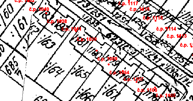 Lanžhot 1059 na parcele st. 1181 v KÚ Lanžhot, Katastrální mapa