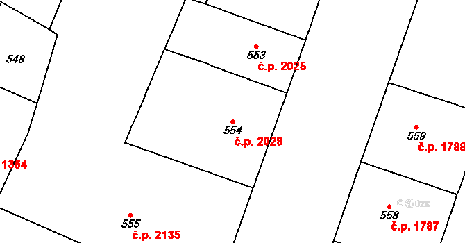 Vinohrady 2028, Praha na parcele st. 554 v KÚ Vinohrady, Katastrální mapa