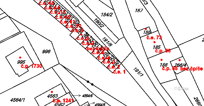 Březenec 3, Jirkov na parcele st. 194 v KÚ Březenec, Katastrální mapa