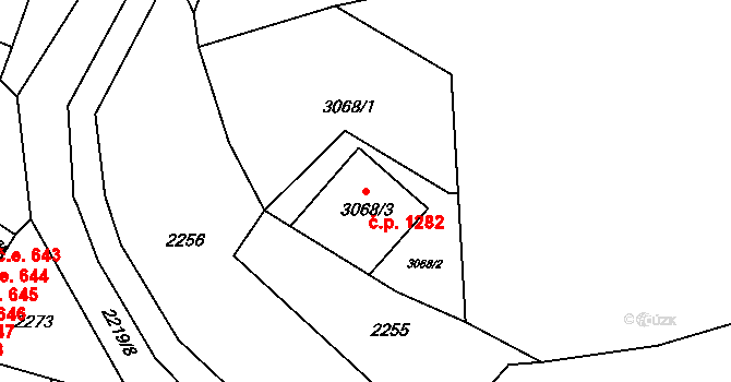Kuřim 1282 na parcele st. 3068/3 v KÚ Kuřim, Katastrální mapa