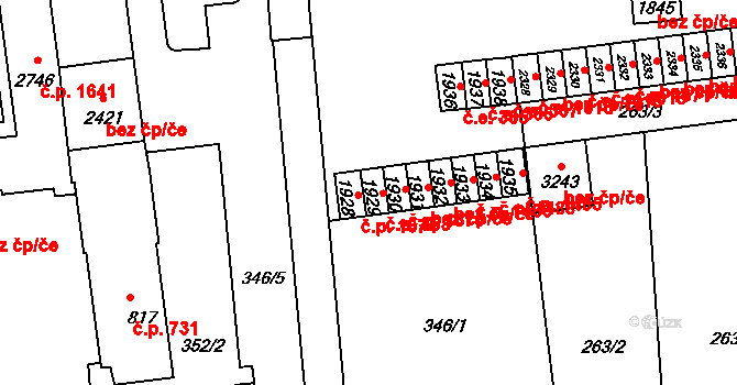 Lipník nad Bečvou I-Město 358, Lipník nad Bečvou na parcele st. 1929 v KÚ Lipník nad Bečvou, Katastrální mapa