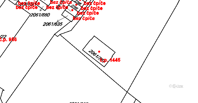 České Budějovice 2 1445, České Budějovice na parcele st. 2061/787 v KÚ České Budějovice 2, Katastrální mapa