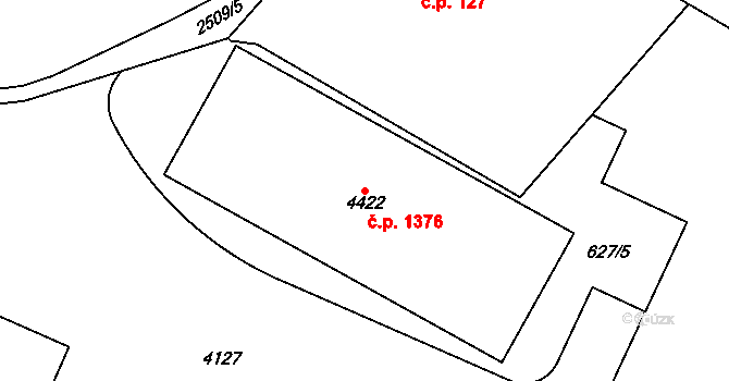 Kyjov 1376 na parcele st. 4422 v KÚ Kyjov, Katastrální mapa
