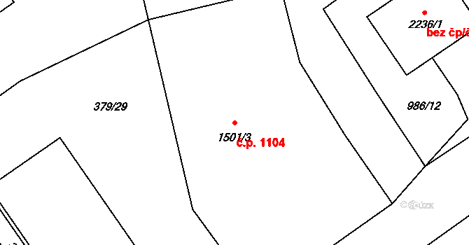 Přívoz 1104, Ostrava na parcele st. 1501/3 v KÚ Přívoz, Katastrální mapa