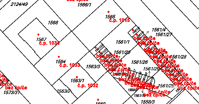 Praha 40464415 na parcele st. 1561/23 v KÚ Bubeneč, Katastrální mapa