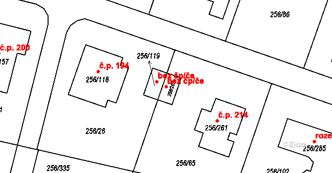 Adamov 43201415 na parcele st. 256/262 v KÚ Adamov u Českých Budějovic, Katastrální mapa