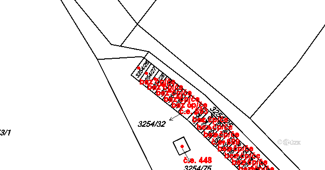 Roudnice nad Labem 43386415 na parcele st. 3254/29 v KÚ Roudnice nad Labem, Katastrální mapa