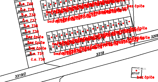 Orlová 43942415 na parcele st. 3203 v KÚ Horní Lutyně, Katastrální mapa