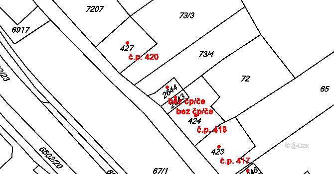 Kraslice 44358415 na parcele st. 2644 v KÚ Kraslice, Katastrální mapa