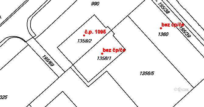 Sezimovo Ústí 47425415 na parcele st. 1358/1 v KÚ Sezimovo Ústí, Katastrální mapa