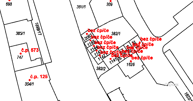 Vrchlabí 48148415 na parcele st. 1143 v KÚ Vrchlabí, Katastrální mapa