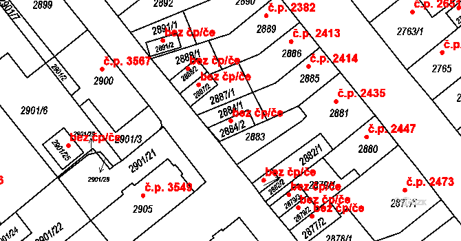 Chomutov 49520415 na parcele st. 2884/2 v KÚ Chomutov II, Katastrální mapa