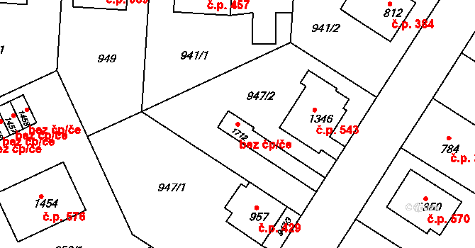 Litovel 49566415 na parcele st. 1712 v KÚ Litovel, Katastrální mapa