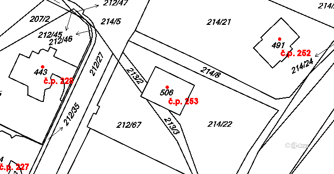 Perštejn 253 na parcele st. 506 v KÚ Černýš, Katastrální mapa