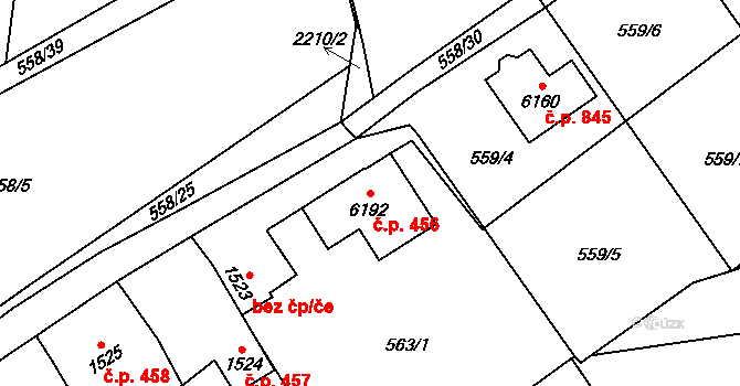 Beroun-Závodí 456, Beroun na parcele st. 6192 v KÚ Beroun, Katastrální mapa