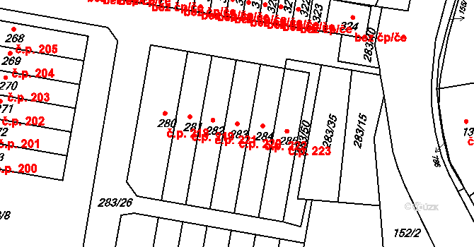 Malá Skalice 220, Česká Skalice na parcele st. 283 v KÚ Malá Skalice, Katastrální mapa